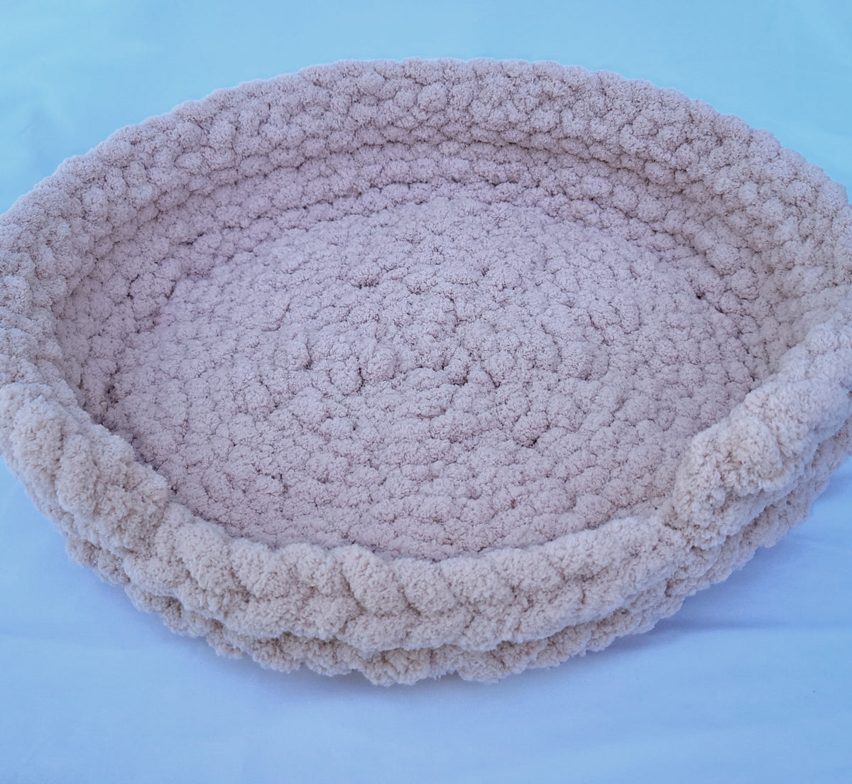 Dusty Pink Plush Knit Pet Bed - size large
