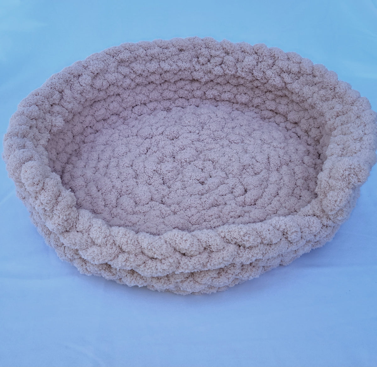Dusty Pink Plush Knit Pet Bed - size medium