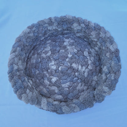 Mixed Grays Plush Knit Pet Bed - size medium