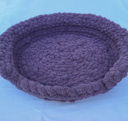 Dusty Purple Plush Knit Pet Bed - size large