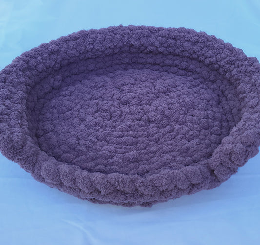Dusty Purple Plush Knit Pet Bed - size large