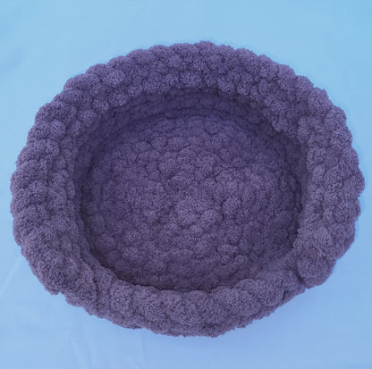 Dusty Purple Plush Knit Pet Bed - size small