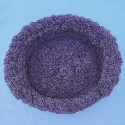Dusty Purple Plush Knit Pet Bed - size small