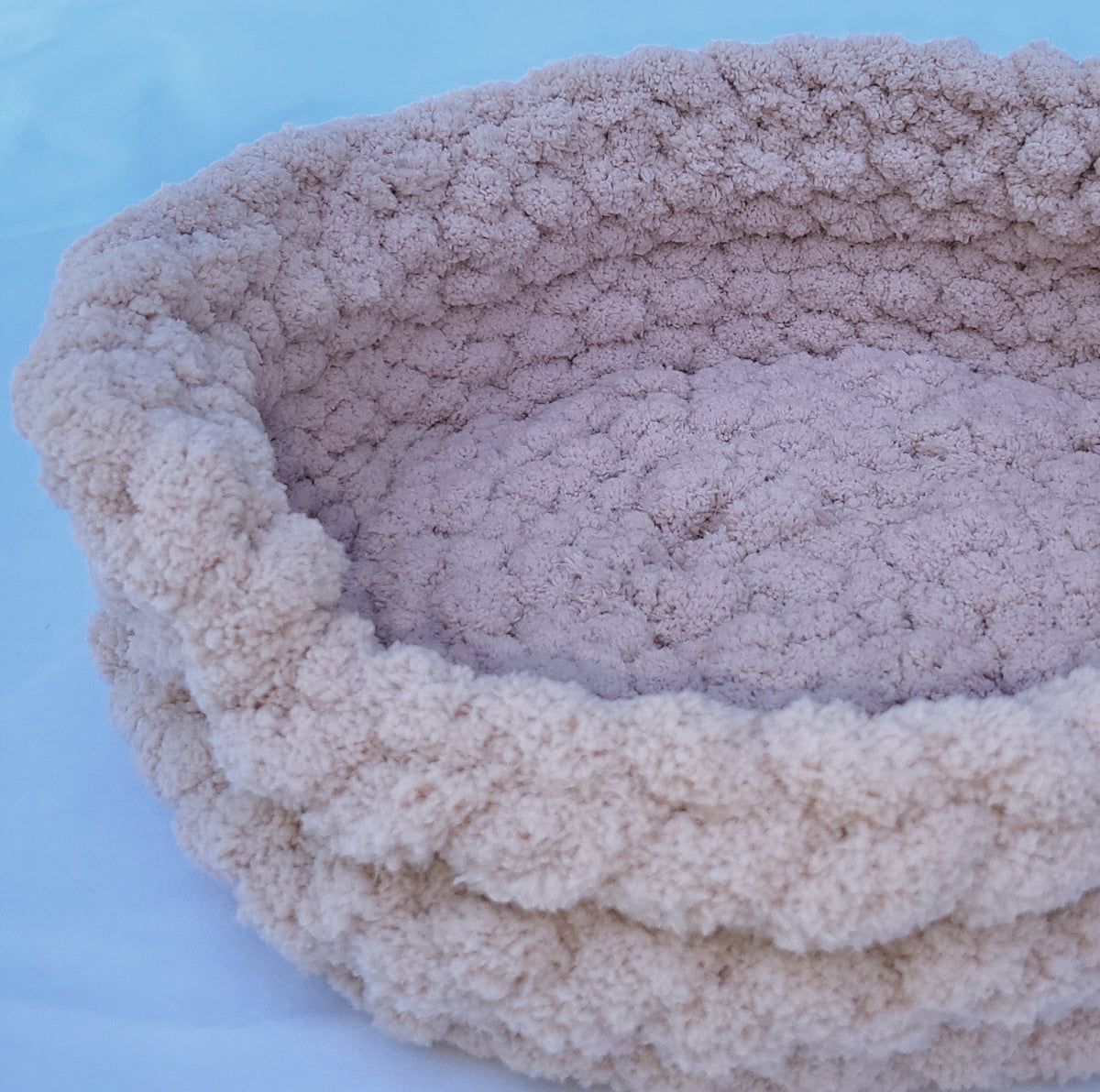 Dusty Pink Plush Knit Pet Bed - size small