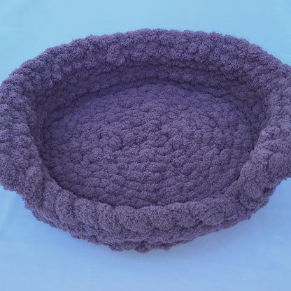 Dusty Purple Plush Knit Pet Bed - size medium