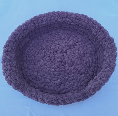 Dusty Purple Plush Knit Pet Bed - size large