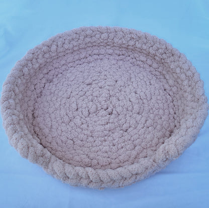 Dusty Pink Plush Knit Pet Bed - size large
