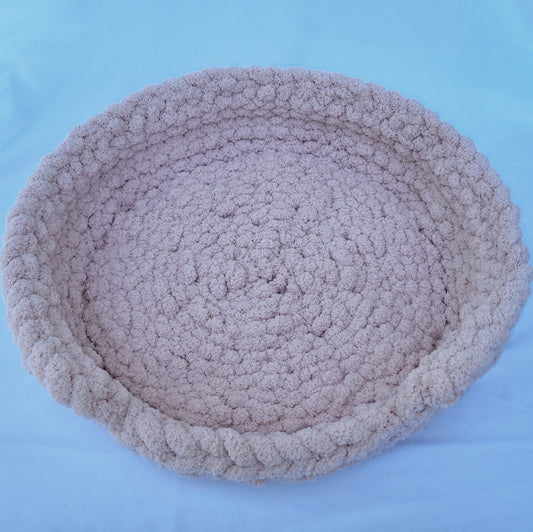 Dusty Pink Plush Knit Pet Bed - size large